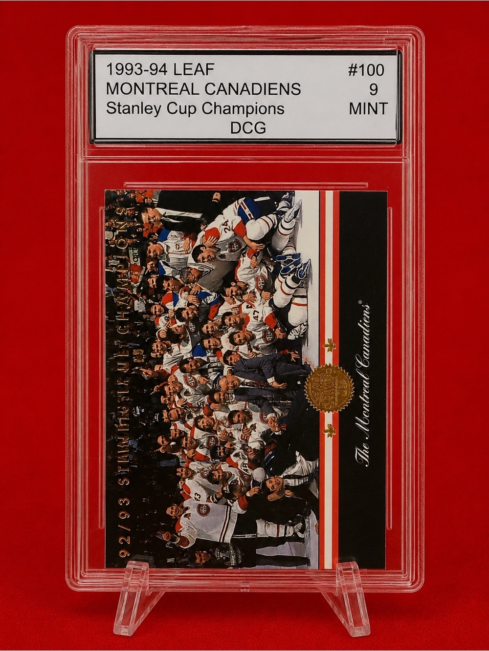 1993-94 Montreal Canadiens Stanley Cup Champions Trading Card - Red